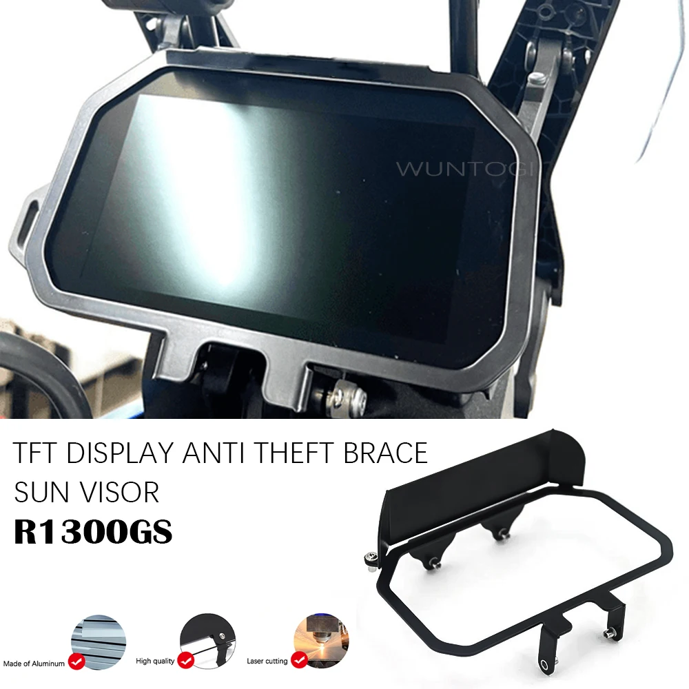 for BMW R1300GS GS1300 TFT Display Anti Theft Brace TFT Screen Anti-theft Brace Sun Visor Screen Protector R1300GS Accessories