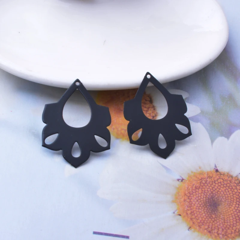 30 Stück AD3643 Messing-Lackierte Blumen-Tropfenanhänger für DIY-Schmuck und Ohrring-Zubehör – Detail 5