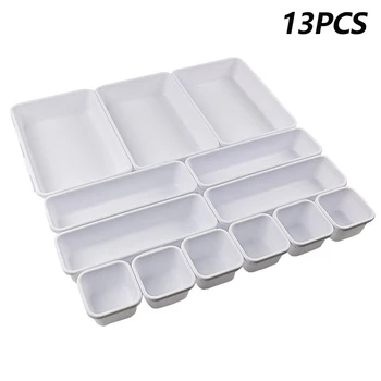 13 Stuks Lade Organisatoren Separator Voor Thuis Bureau Briefpapier Opbergdoos Voor Keuken Badkamer Make-Up Organizer Boxen