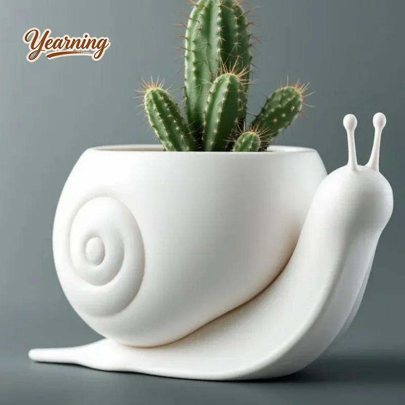 

3D Printed Japanese Style Snail Flower Pot Succulent Orchid Phalaenopsis Creative Home Decor Planter