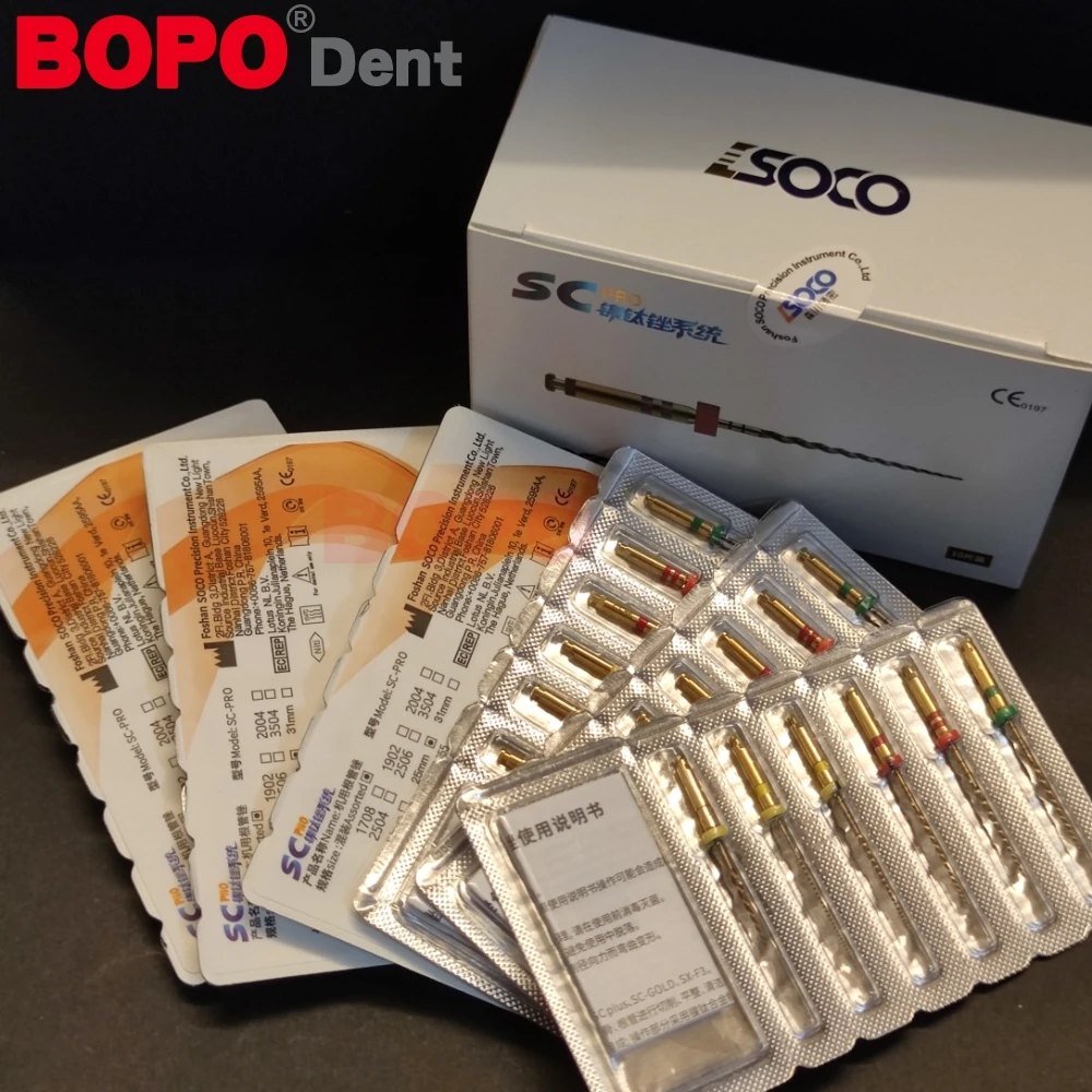 6Pcs Dental File COXO SOCO SC Root Canal Endodontic Files Heat Activated Rotary Niti Tips F1 Preparing Root Canal Treatment 25MM