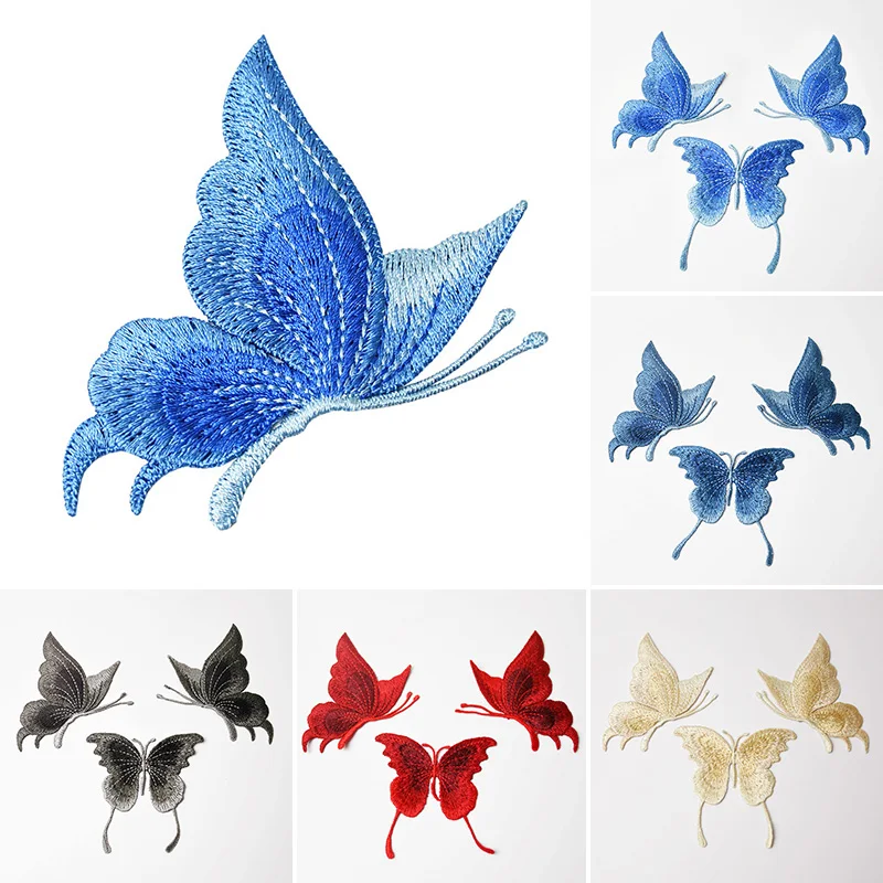 1Pc Butterfly Embroidered Patches Sewing On Patches Lace Applique Fabric  for DIY Dress Jeans Badge Clothing Sewing Accesories