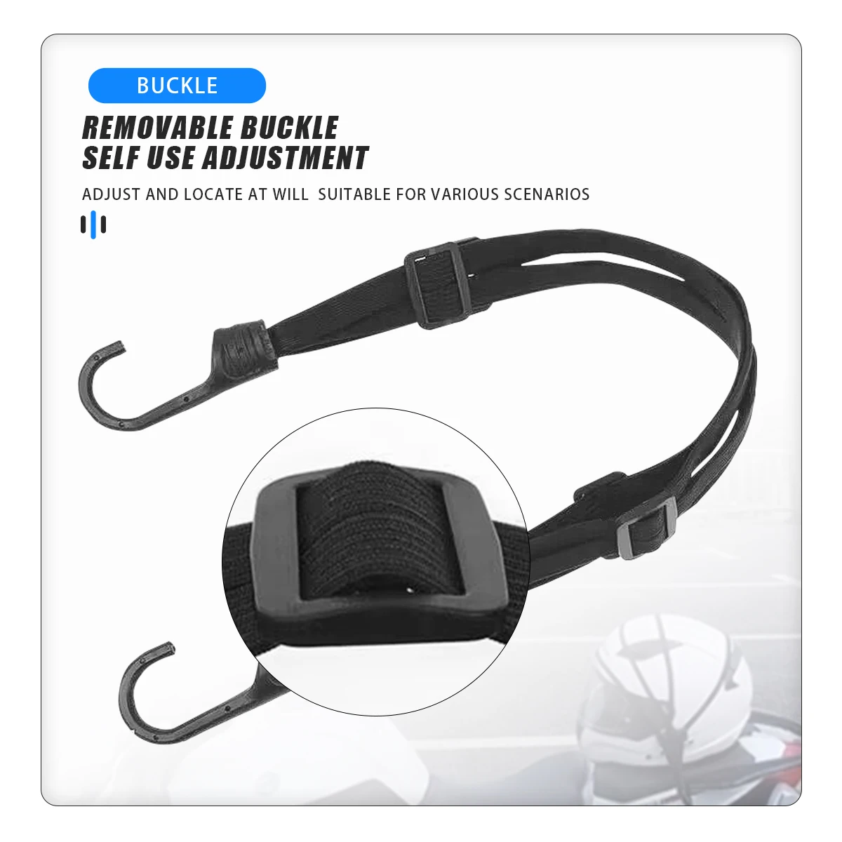 Cinturón ajustable para casco de motocicleta, correa Universal para equipaje de motocicleta, cuerda elástica con 2 ganchos, accesorios para motocicleta, 60cm/90cm