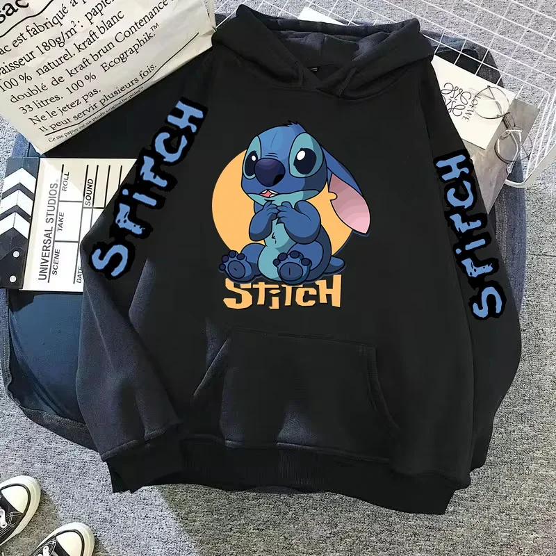 Disney Lilo Stitch Women Casual Print Hoodies Spring Long Sleeve Hooded Y2k Women\'s Sweatshirts Harajuku Hoodies Y2k Clothes