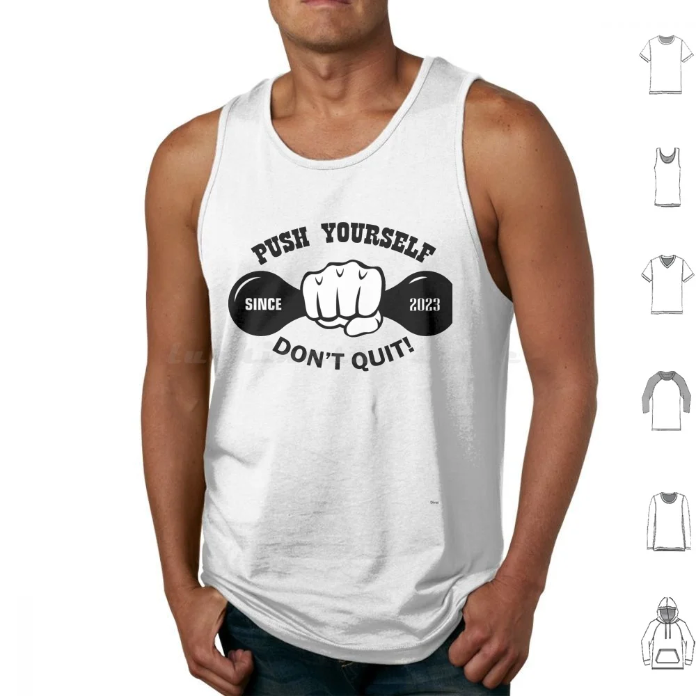 Push Yourself , Don't Quit! Tank Tops Print Cotton Gym For Muscles Dwight Schrute Gym For Muscles Dunder Mifflin