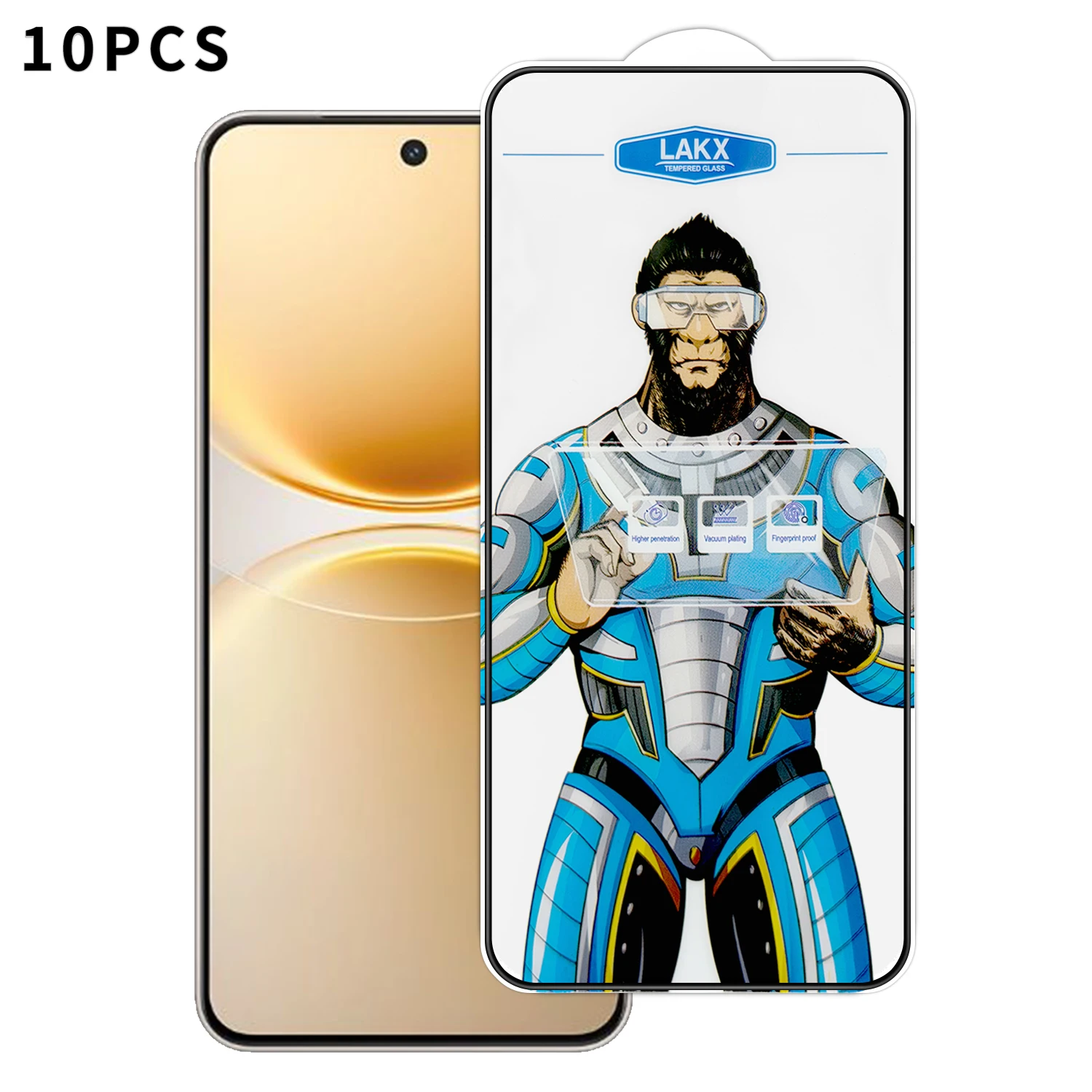 

For vivo Y500 Pro 5G 10Pcs High Definition Tempered Glass Anti-fingerprint Anti-static Electroplating Full Screen Protector - Tr