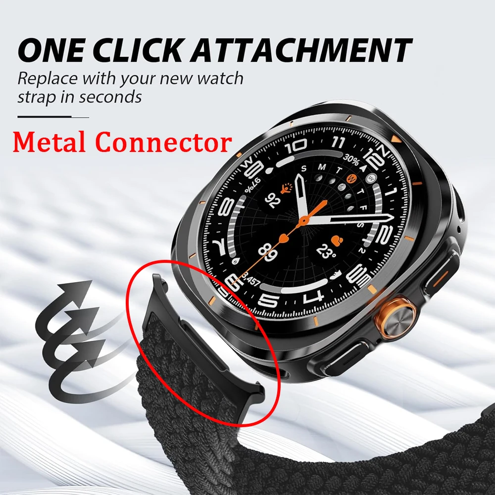 For Samsung Galaxy Watch Ultra Strap 47mm Accessories Magnetic Nylon Braided wrist belt Bracelet Correa Galaxy Watch7 Ultra Band