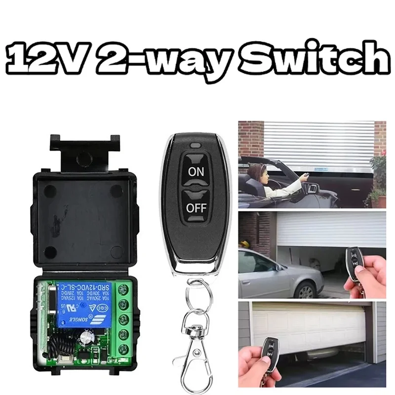 10A Wireless Switch Receiver Module Remote Control Wireless Switch 433Mhz Remote Control Wireless Switch DC 12V 1CH 10A Holder