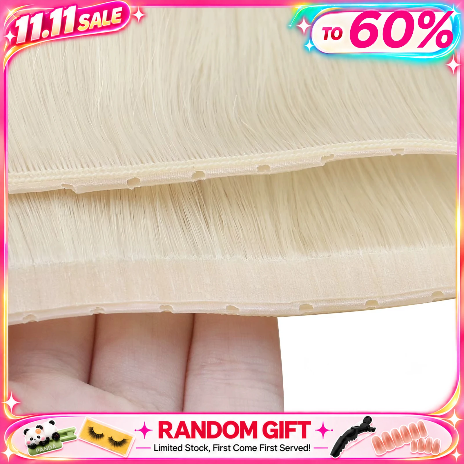 Moresoo Butterfly Weft Hair Extensions Invisible Pu Hole Weft Extensions Hand Tied Add Volume Double Side Genius Weft Extensions