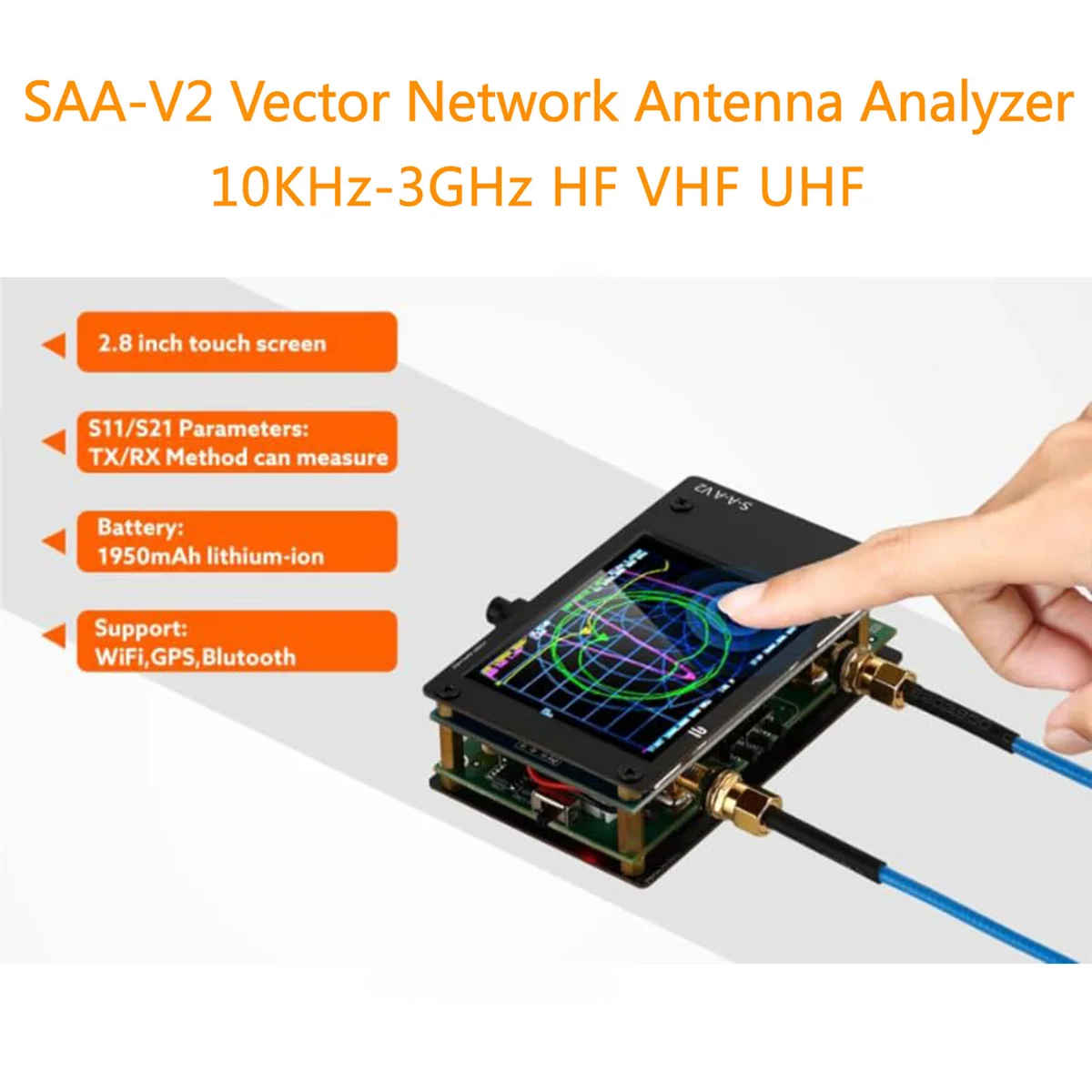 4.3 Inch NanoVNA Vector Network Analyzer 50KHZ-5.3GHZ LCD Display S-A-A-2 V2 Antenna Analyzer Short Waves Measure Filter