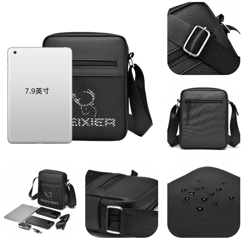 Men's crossbody single-shoulder bag, waterproof ultra-light portable small shoulder bag, travel single-shoulder backpack