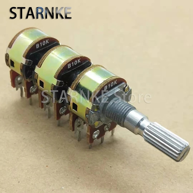 1PCS 16 Type 6 Link 18Pins Potentiometer B10K Audio / Amplifier Multi-channel Volume Potentiometer Handle Length 25MM