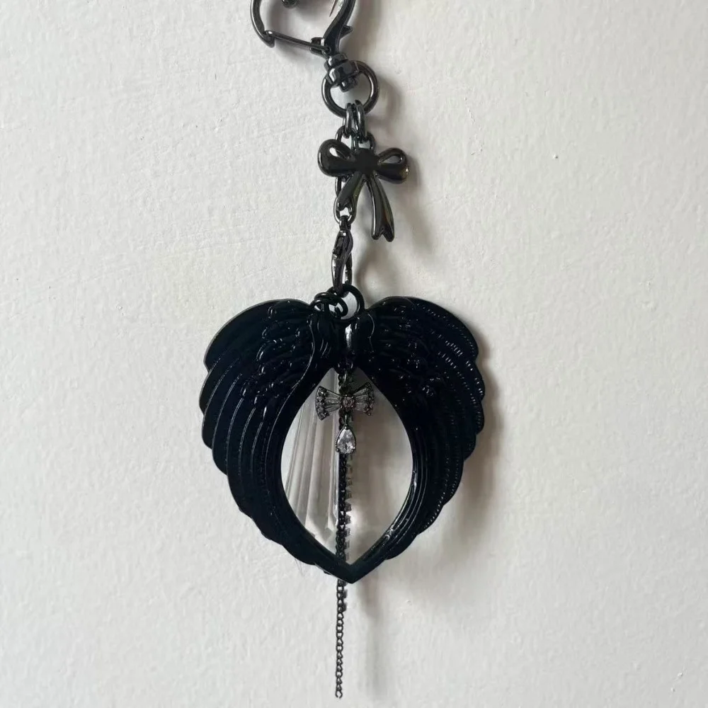 Original Bag Pendant Keychain Gemstone Blue Angel Wings Y2K Women Men Decorations Cosplay DIY Punk Halloween Decoration Gift