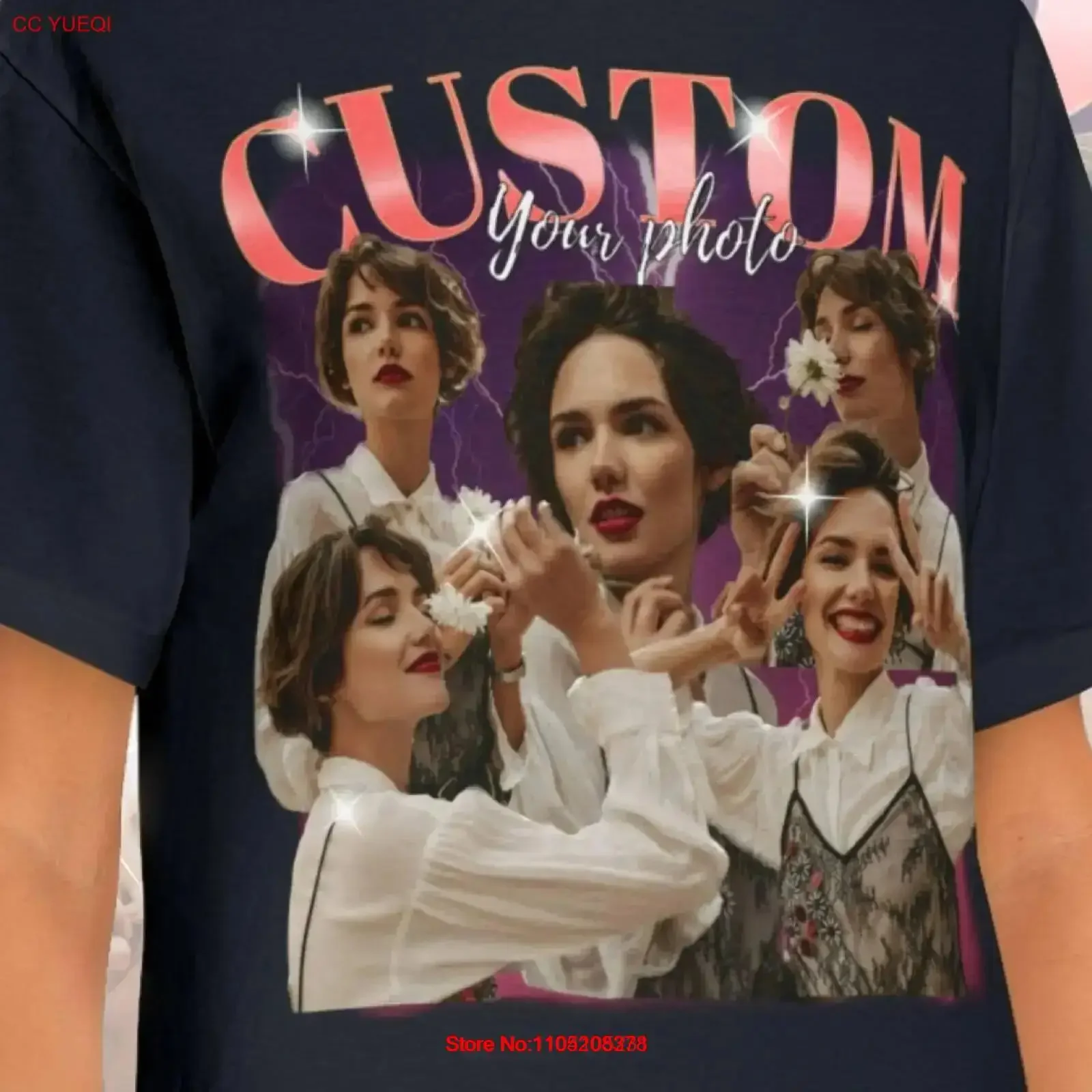 Customizable Photo T Shirt Express Yourself with Personalized Style vintage Washed Comfortable homme graphic streetwear