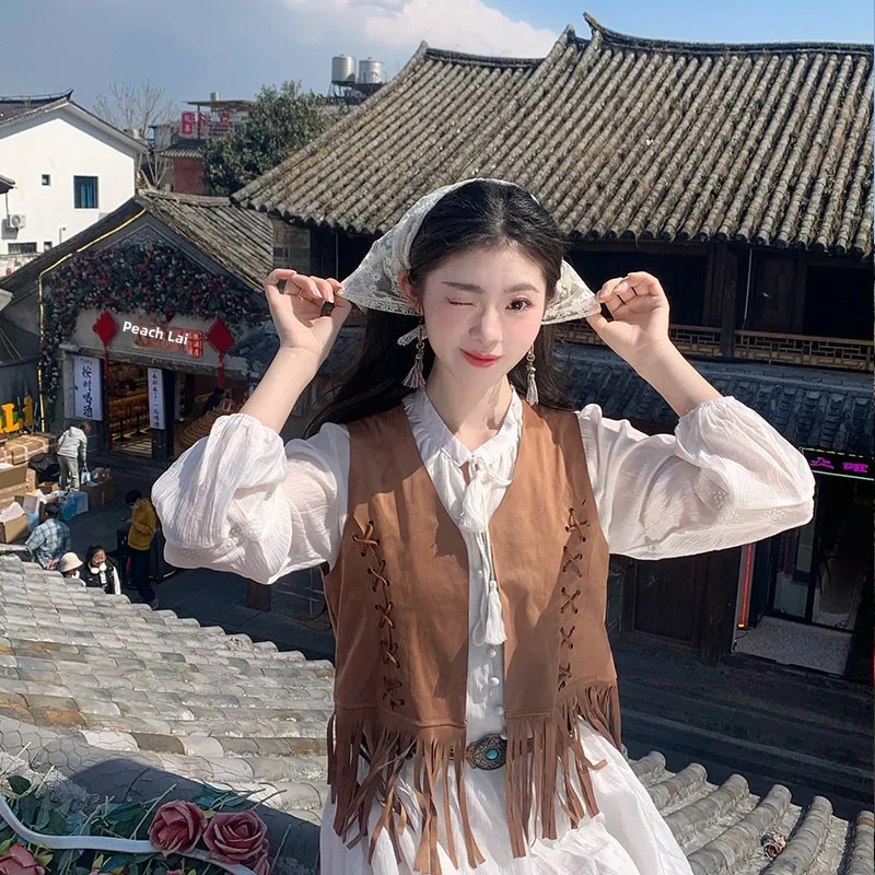 

Модная короткая верхняя одежда из полиэстера в этническом стиле для путешествий по Северо-Западному Китайю: Синьцзян, Юньнань