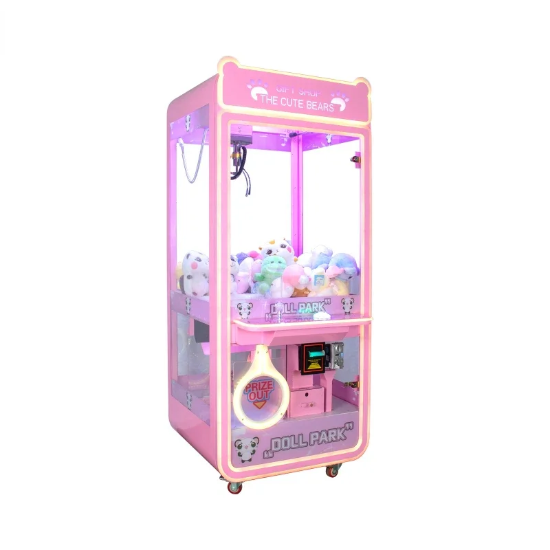 Custom Coin Operated Toy Vending Arcade Claw Crane Machine Cheap Bill Operation Doll Claw Machine With Bill Acceptor