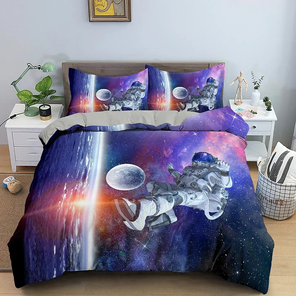 3D Design Duvet Cover Bedding Sets Spaceman Pattern Comforter Cover Pillowcases Double Single King Queen Size Bedclothes 2/3pcs