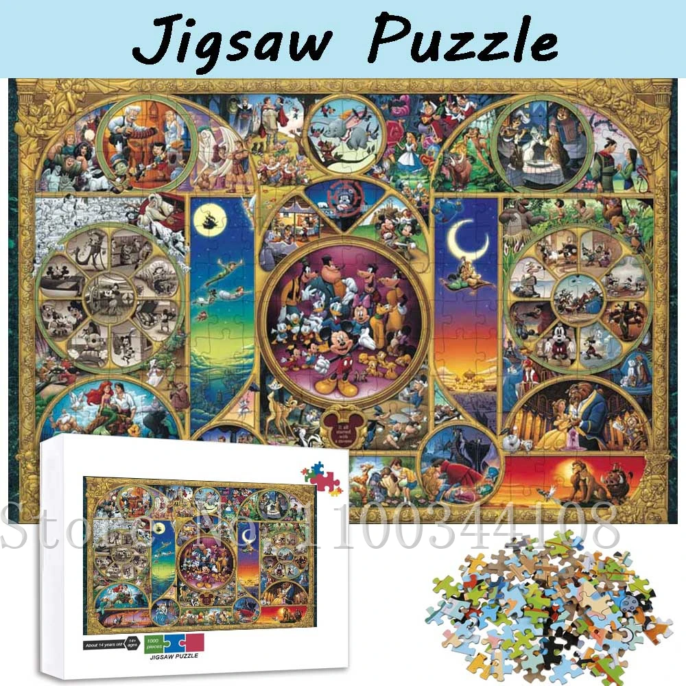 1000 pezzi Disney World Character Jigsaw puzzle di animazione di classe gioco interattivo genitore-figlio giocattoli e hobby fatti a mano