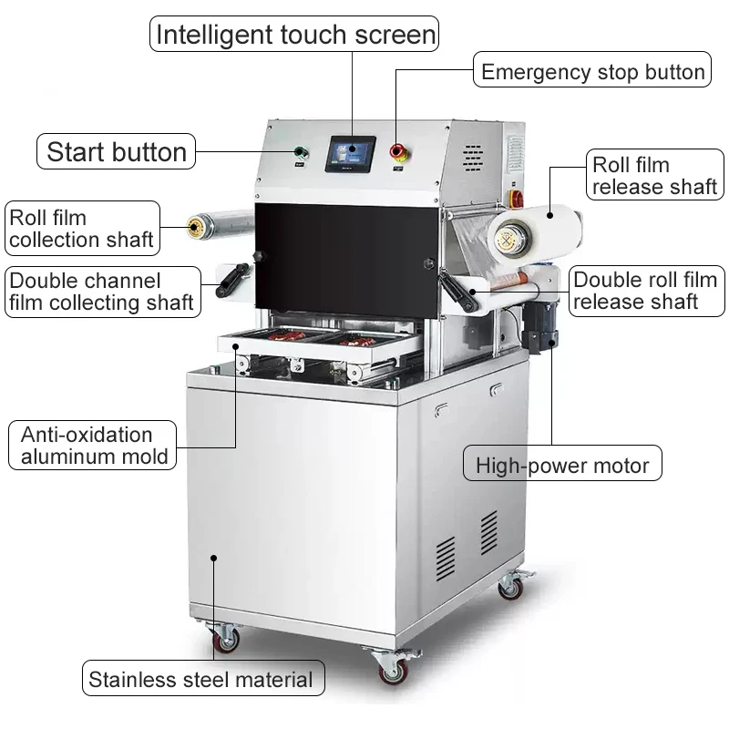 Customized Modified Atmosphere Packaging Machine Vacuum Gas Filling MAP Tray Sealer for Meat Poultry Freshness Retaining