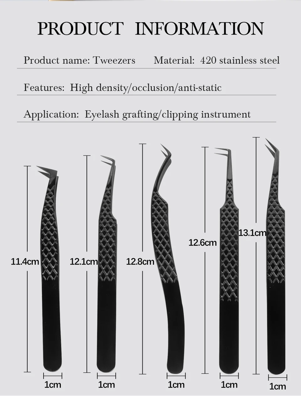 AGUUD Wimpernverlängerungspinzette, hochpräzise Pinzette aus Edelstahl, antistatisch, präziser Clip für Volumenfächer, professionelles Werkzeug – Detail 2