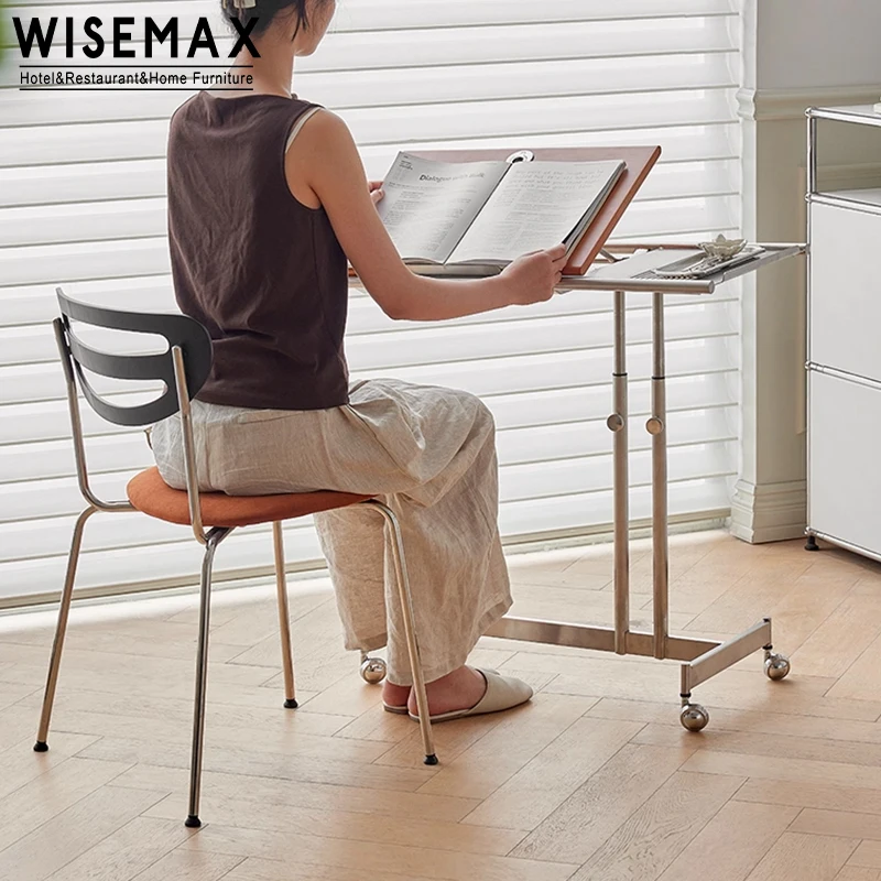 WISEMAX FURNITURE Meubles d'hôtel à domicile nordique moderne Table pliante en bois Table d'appoint de canapé à hauteur réglable pour salon