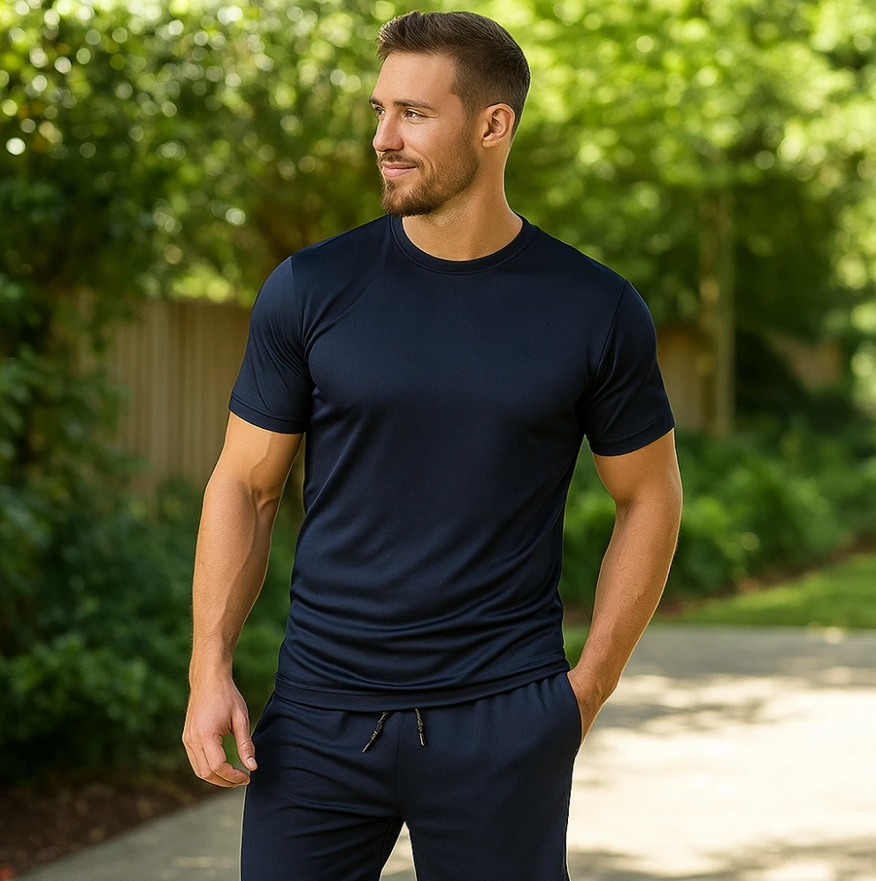 

Summer New Men Sport Set Casual Fitness Jogging Tracksuit Fashion breathable quick drying T-shirt + Shorts 2Piece Sets Sportswea