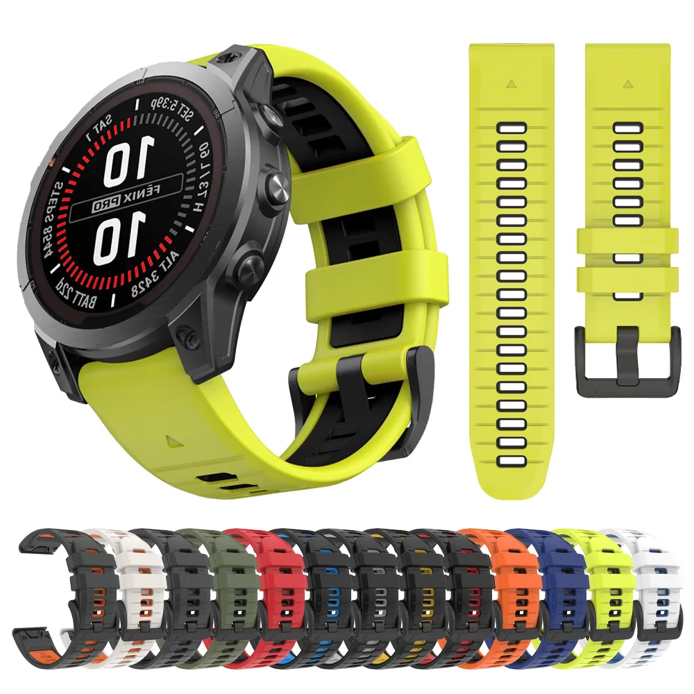 QuickFit 22/26mm Watch Band For Garmin Fenix 8pro 47mm 51mm E 7 7X 6 6X/Epix Pro/Enduro 3/Tactix 8/MARQ Silicone Strap Bracelet