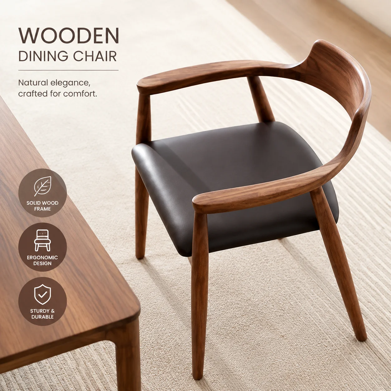 Relaxing Wooden Dining Chairs Nordic Ergonomic Modern Design Minimalism Computer Interior Complete Muebles Para Hogar Furniture