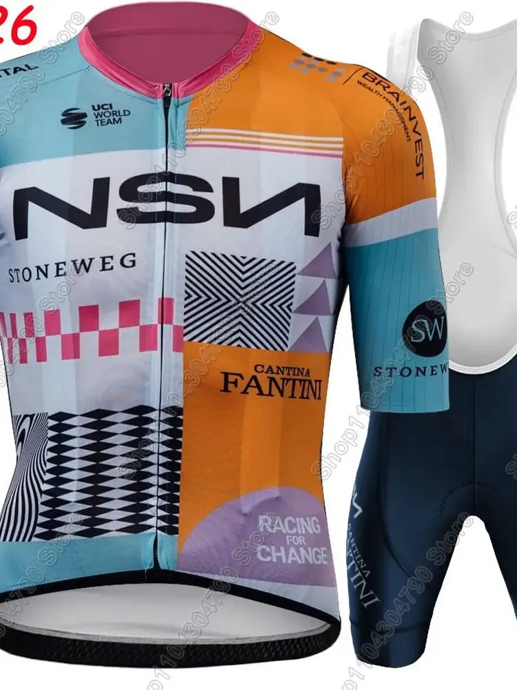 AliExpress NSN Team Cycling Jersey 2026 Set Summer Men Bicycle Aero Switzerland Clothing Road Bike Shirts Suit Bicycle Bib Shorts MTB Ropa