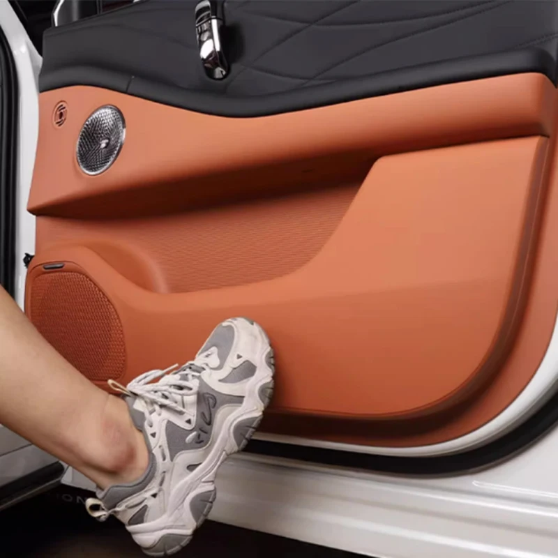 ل GAC AION V 2nd Gen 2024-2026 باب السيارة مكافحة ركلة الوسادة الديكور لوحة الباب الداخلي واقية ملصق إكسسوارات جلدية #3