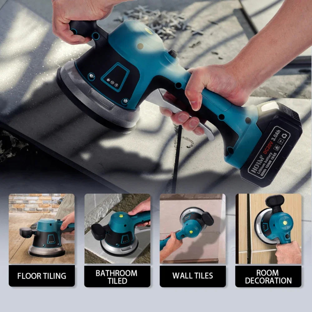 Cordless Tiler Vibrator Tiling Machine 6 Speed Automatic Tiles Leveling Adjustment Absorb Power Tool For Makita 18V Battery