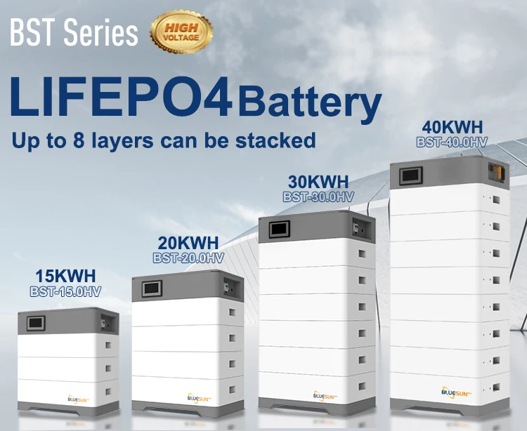 Bluesun 30kwh 40kwh 50kWh 60kwh Stacked LiFePO4 Solar Battery with Heater Design for Large Home & Commercial Use