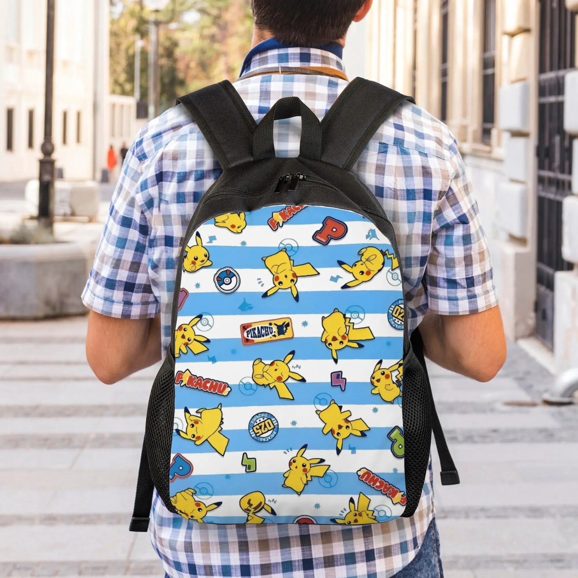 

Pokemon Laptop Bag Back to school season Pikachu Colorful Patterns Portable Backpack