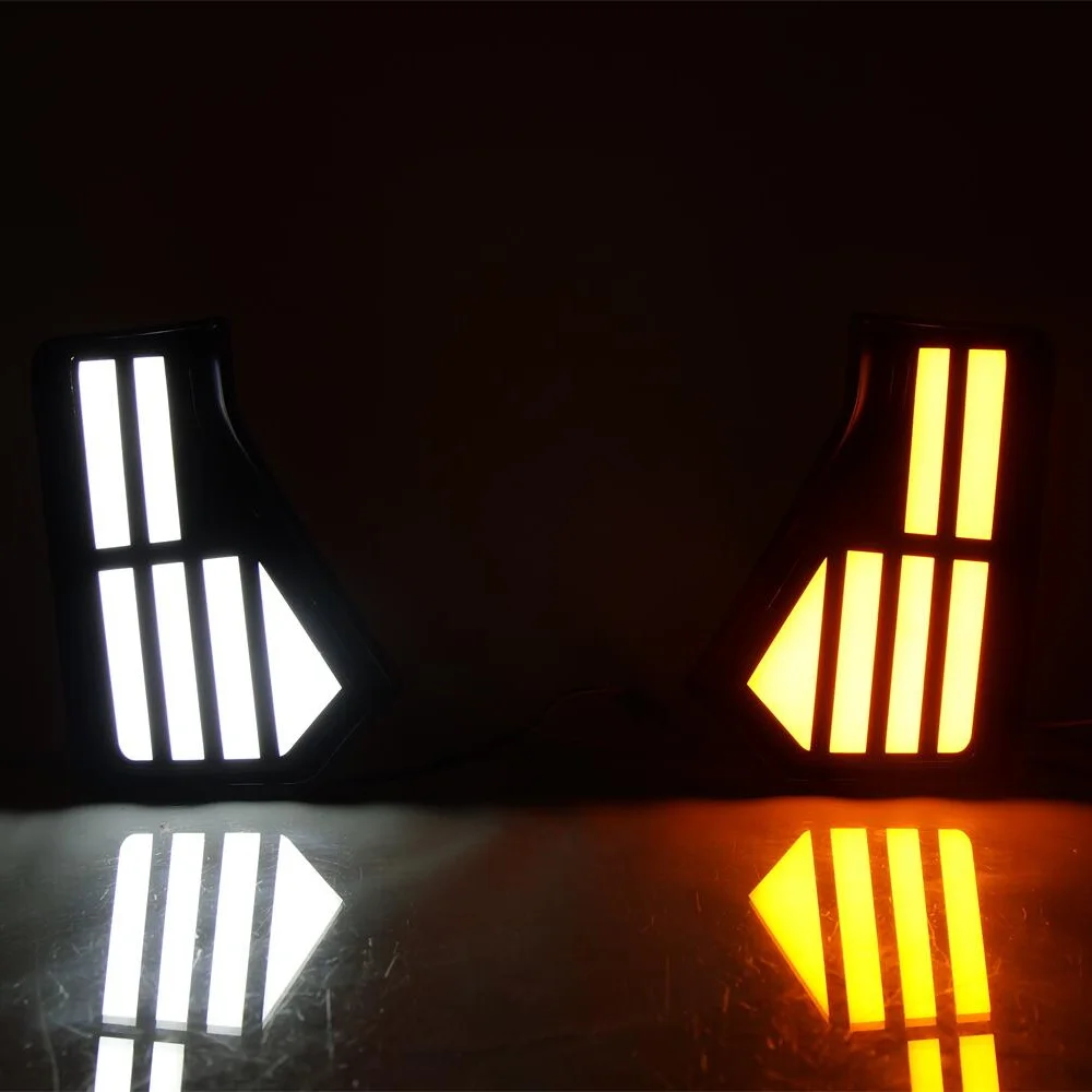 حافظة أضواء النهار LED من يوليو كينج لسيارة تويوتا تاكوما 2024 2025، 6000K DRL + إشارات الانعطاف الصفراء، ابدأ المسح الضوئي