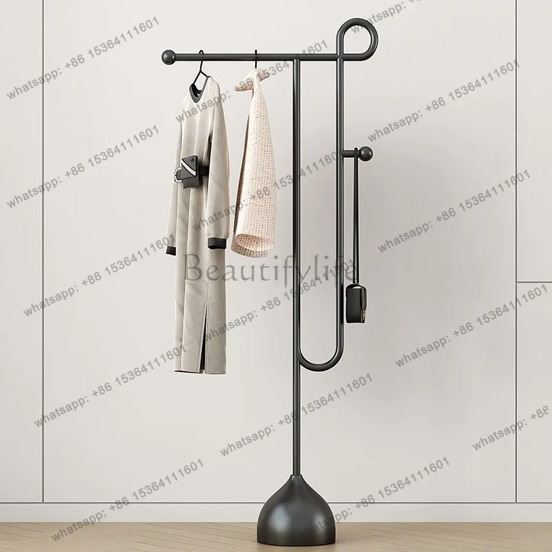 Low Profile Floor Clothes Racks Drying Black Modern Nordic Clothing Rack Bedroom Hotel Design Colgadores