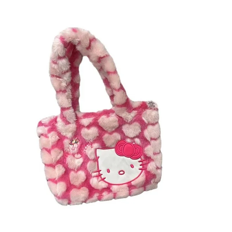 Sanrio Leuke Cartoon Y2k Hot Girl Suede Hello Kitty Een Schouder Handtas Trendy Tas Vrouwelijke Beste Vriend Gift