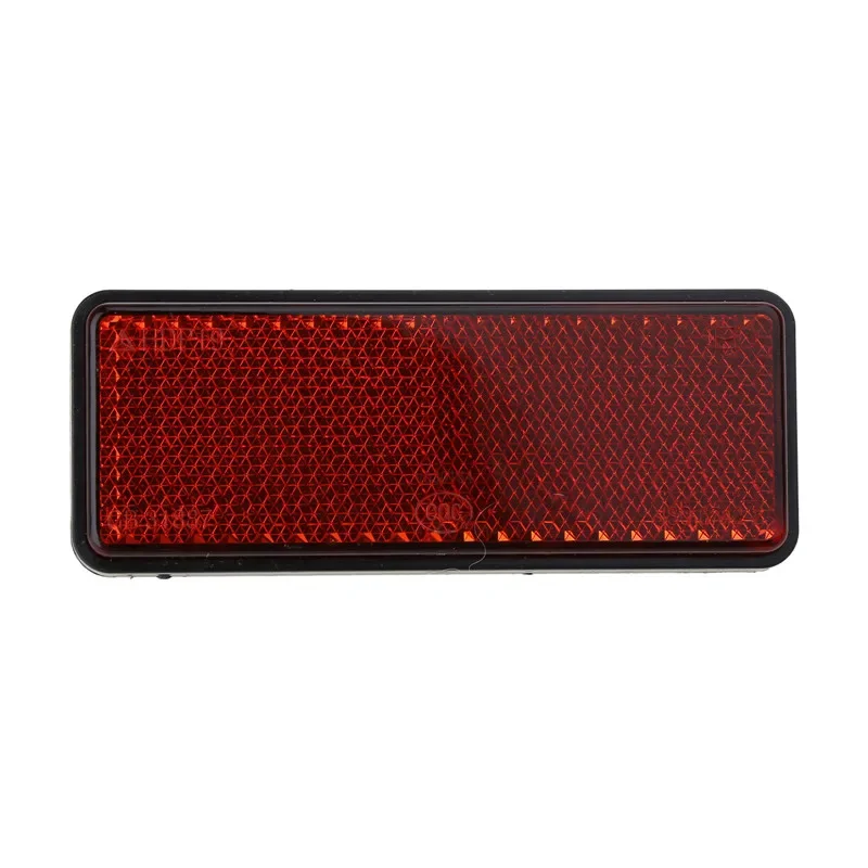 Motorcycle Bike Scooter Quad Red Rectangle Reflective Plate Warning Reflector