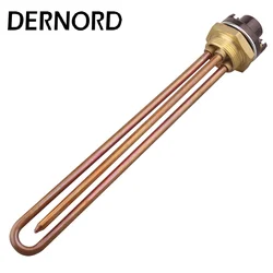 DERNORD 220V Electric Water Heater with Thermostat Temperature Control Switch 1 1/4 inch Thread DN32 Heating Element