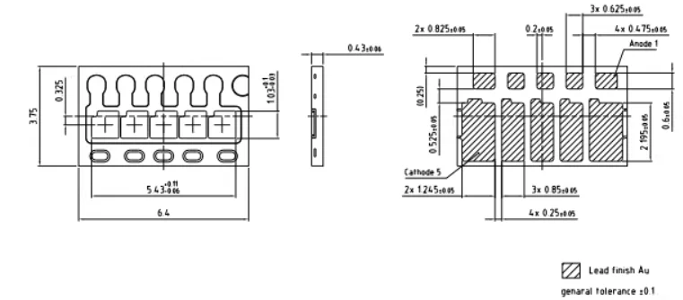KW H5L531. TE high-power LED 5-core 5-chip white LED car headlight