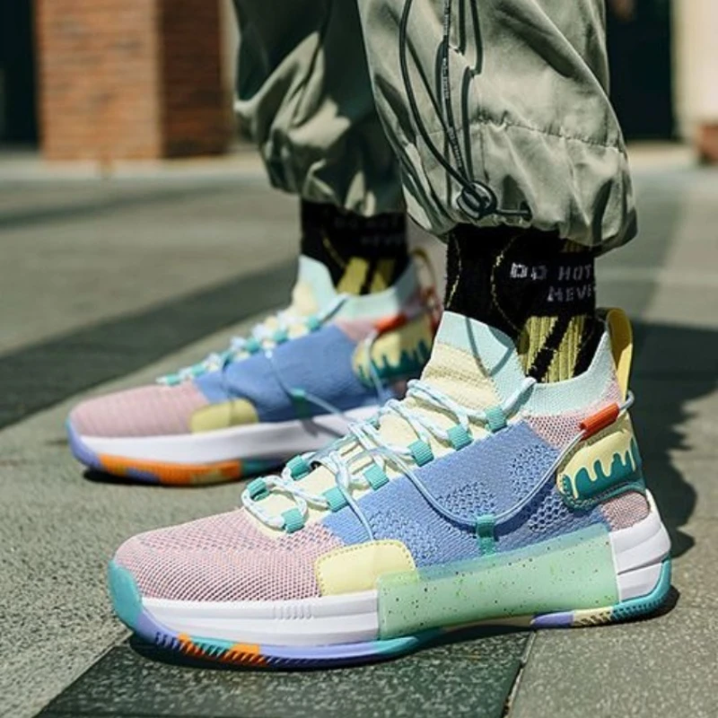 

Дышащие баскетбольные тенденции 2025 г., мужская спортивная обувь с сетчатым верхом, спортивные дизайнерские кроссовки унисекс для прогулок на открытом воздухе, мужские повседневные кроссовки