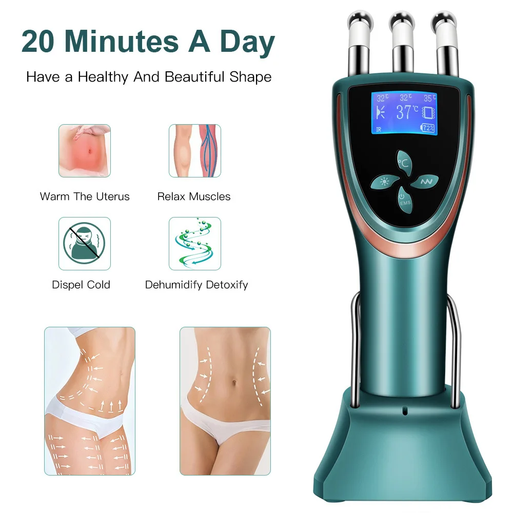 EMS micro-current hot compress three-pronged comb,vibration lifting beauty instrument, physiotherapy massager