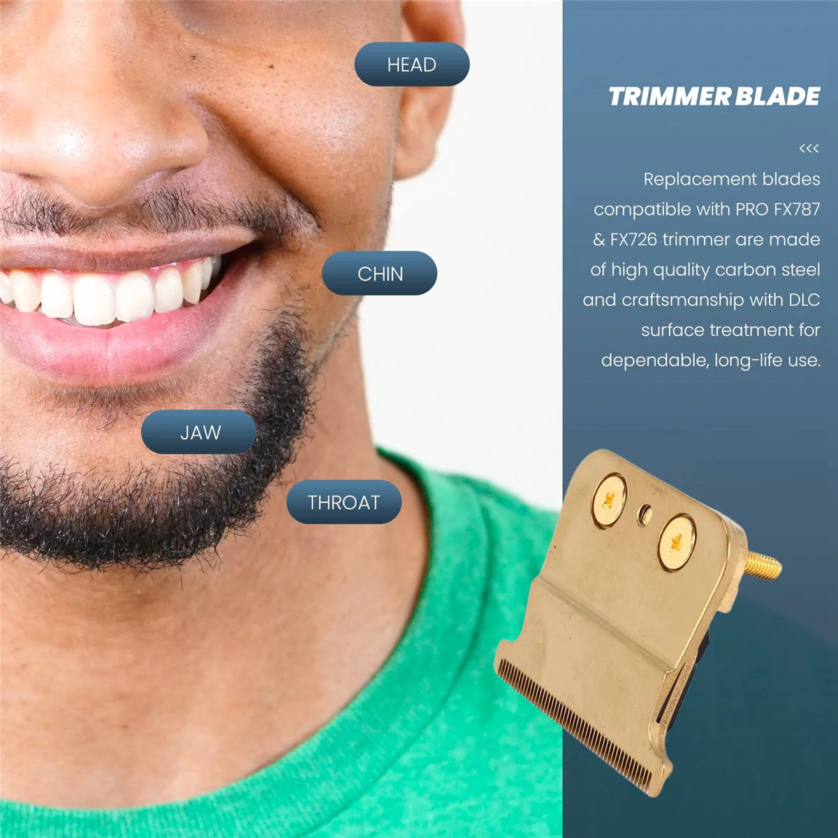 Lame di ricambio per trimmer BaBylissPRO FX787 e FX726, lame di ricambio FX707 dorate