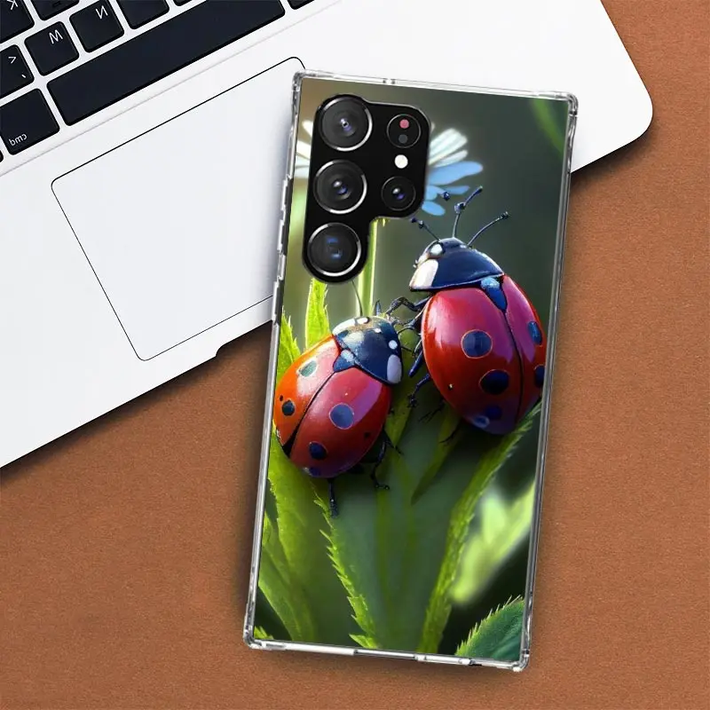 Insect Seven-Star ladybug Phone Case For Samsung Galaxy S24 S23 S22 Ultra S21 S20 Fe S10 Plus S10E S9 S8 + Shell Coque