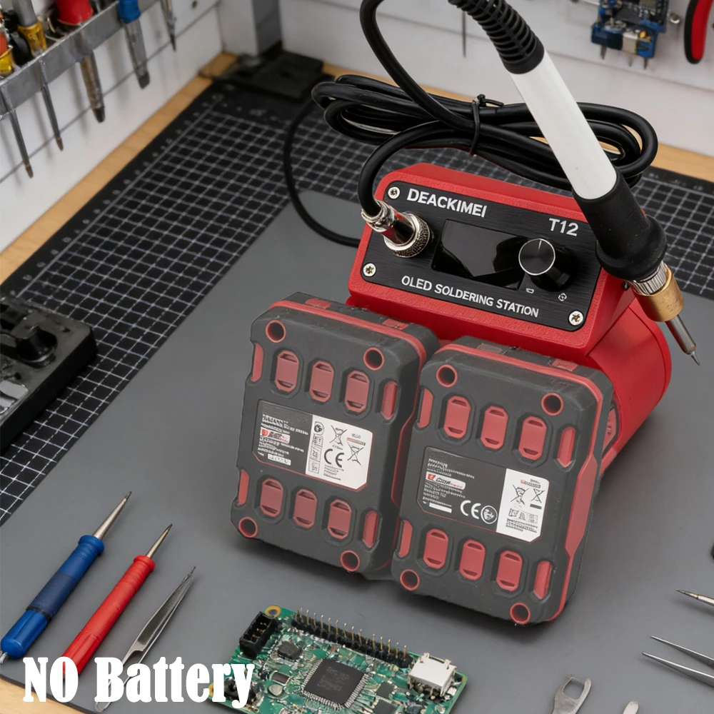 

Portable Cordless OLED Digital T12 For PARKSIDE X12V Li-ion Battery Cordless Soldering Station Soldering Iron Repairs
