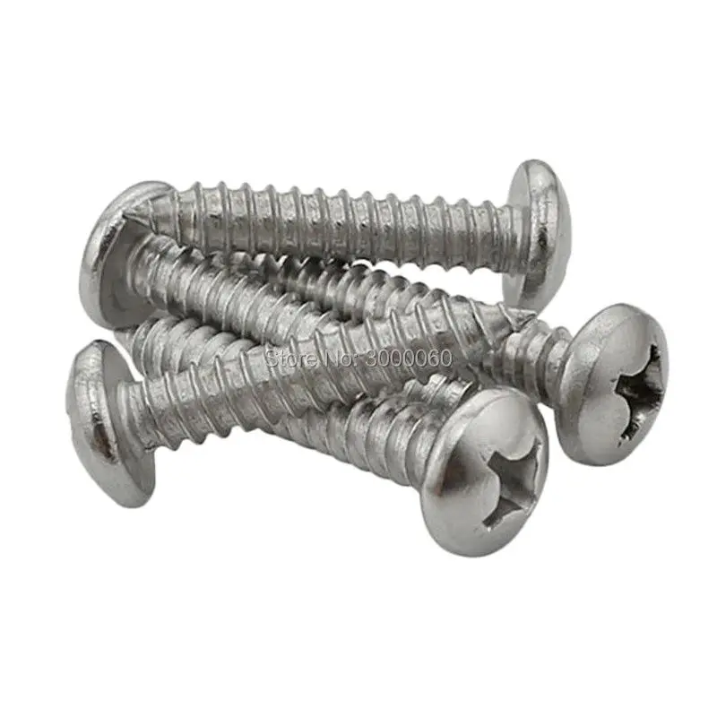 M3 Stainless Steel 304 DIN7981 Cross Recessed Pan Head Self Tapping Screws 500pcs/Lot