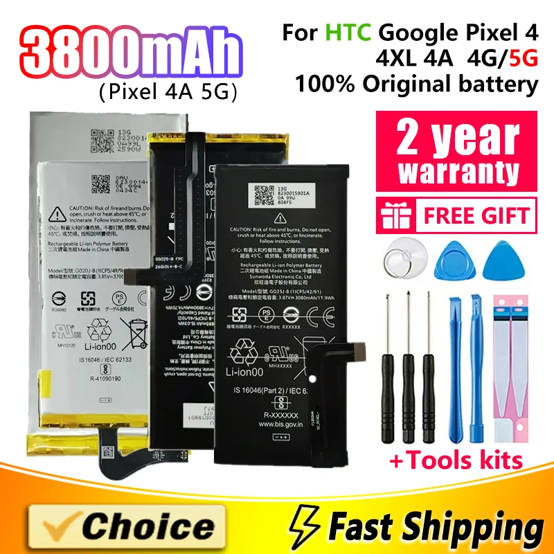 

Original Phone Battery G025E-B/J-B For HTC Google Pixel 4XL 4A 4G/5G,Brand New Replacement Phone Battery+Tool,G020I-B G020J-B