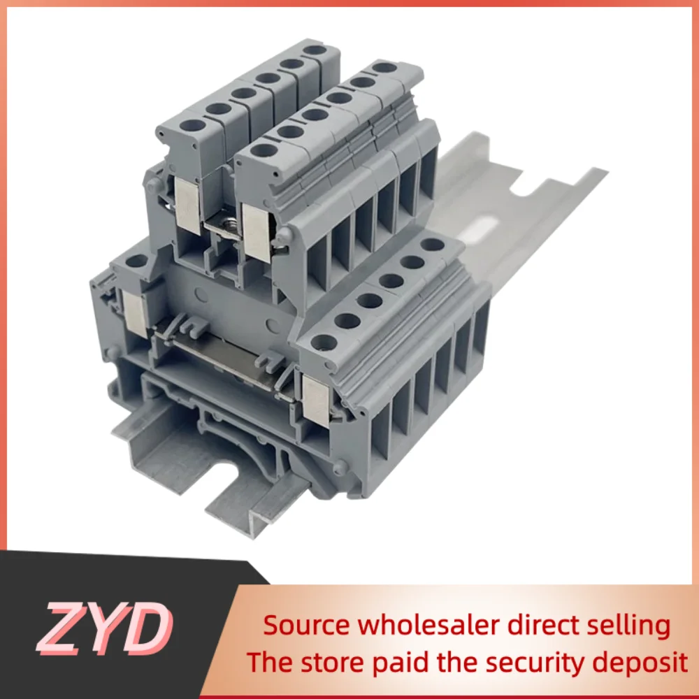 10Pcs UKK5 Double-Level Terminal Block, 2 Layer DIN Rail Screw Connector, 0.2-4 mm Electrical Wiring Terminals