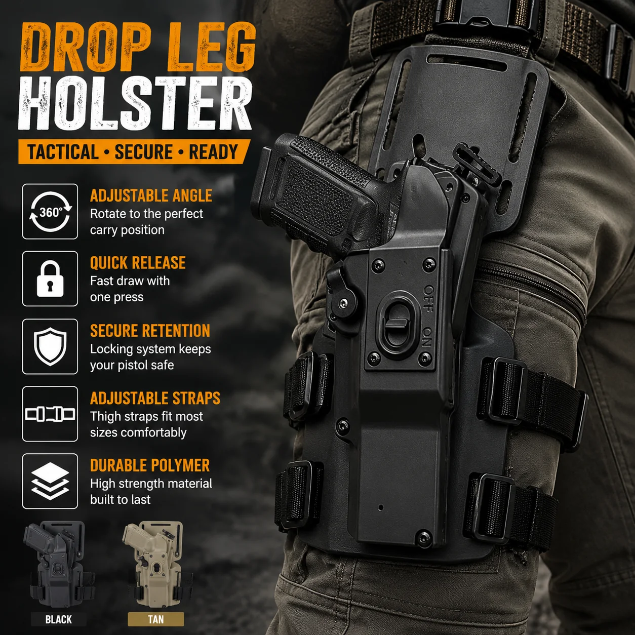 tactical-flashlight-sleeve-quick-draw-sheath-waist-leg-carry-holder-outdoor-training-accessory