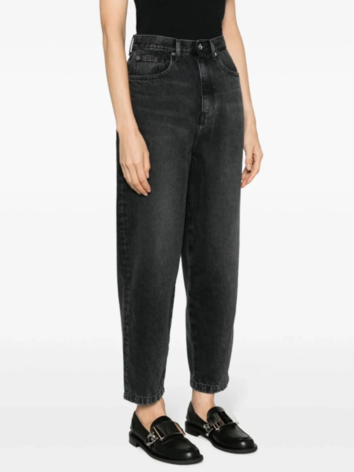 

High Waist Distred Denim Jeans Retro Silhouette Women's Premium Faion Autumn Winter New Arrival Deep Color Wear Resistant