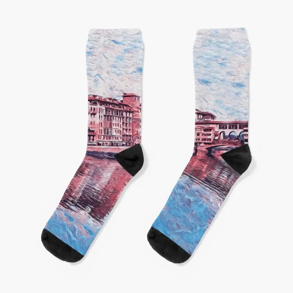 

Florence, Ponte Vecchio Socks Stockings Stockings compression cool bright garter Boy Socks Women's